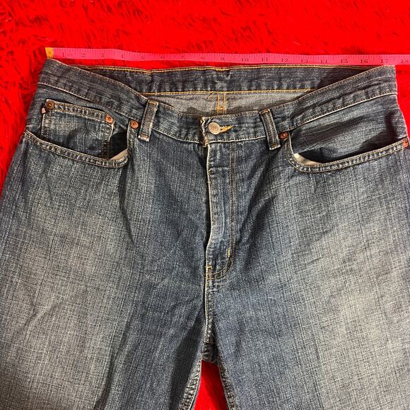 Vintage Mens Y2k 2000s Ralph Lauren Streetwear Dark Denim Straight Leg Jeans 14 - Picture 3 of 4